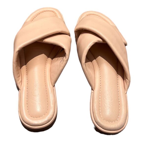 J. CREW Shoes Women's 8.5 Pink Sandal Menorca Padded Cross-Strap BE789 Open Toe - Picture 2 of 7